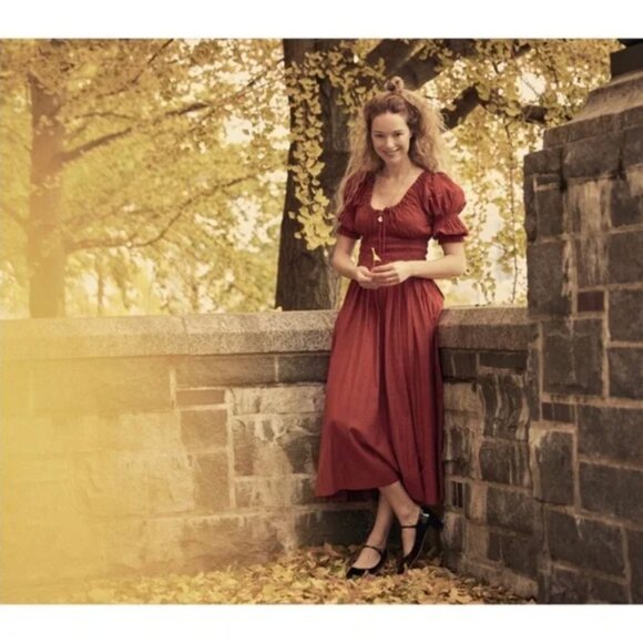 Dôen RARE Ischia Dress in Currant Red Size L - Picture 5 of 7